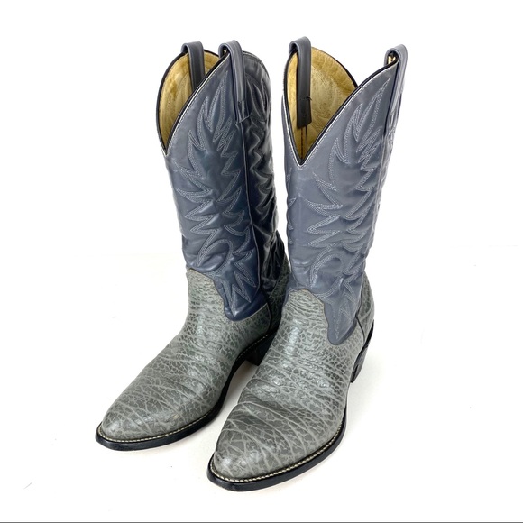 Vintage Other - Vintage Cowboy Boots UFCW Gray Leather Size 8.5